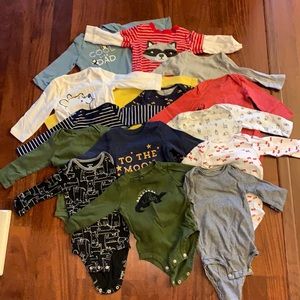 12m boys long sleeve body suits/onesies.